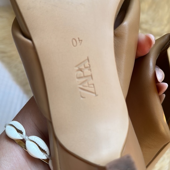 Zara Carmel nude kitten heel sandal euro 40 - Picture 5 of 5